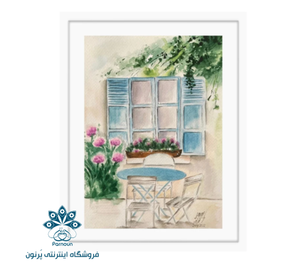 تابلو نقاشی آبرنگ مدل پنجره 