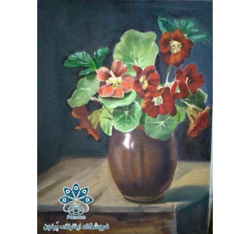 تابلو رنگ روغن گل لادن