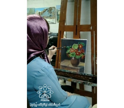 تابلو رنگ روغن گل لادن