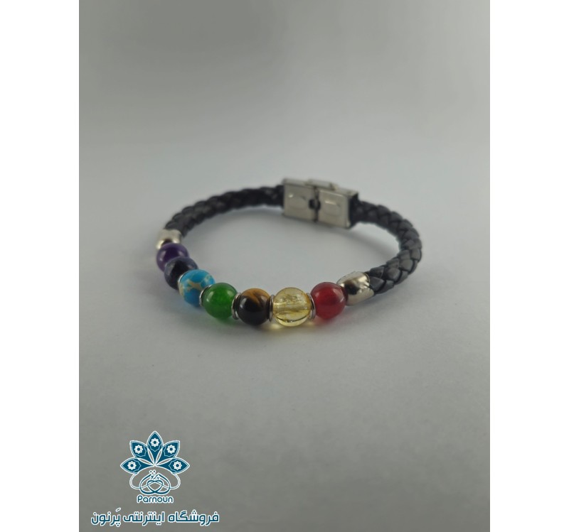 دستبند چرم هفت چاکرا