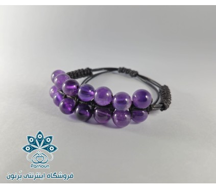 دستبند بافت با سنگ آمیتیس