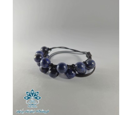 دستبند بافت با سنگ اصل لاجورد افغانستان