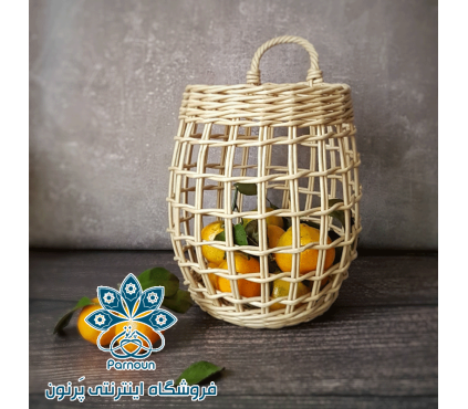 سبد آویز حصیربافی شده | انتخابی زیبا و کاربردی | برای دکوراسیون خانه