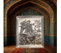 سینی قلم زنی مستطیل طرح لیلی و مجنون