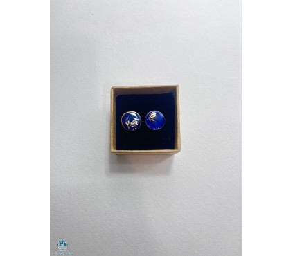 گوشواره میخی گل رز مزین با طلا 12 عیار