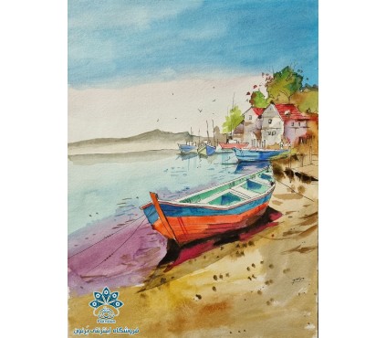 نقاشی آبرنگی "قایق"