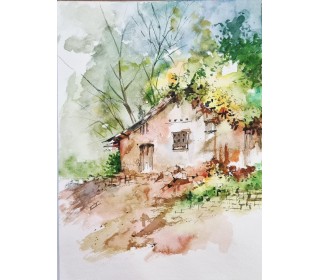 نقاشی"کلبه جنگلی"