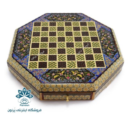 صفحه شطرنج 8 ضلعی خاتم و نقاشی