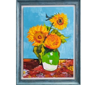 تابلو نقاشی گل آفتابگردان