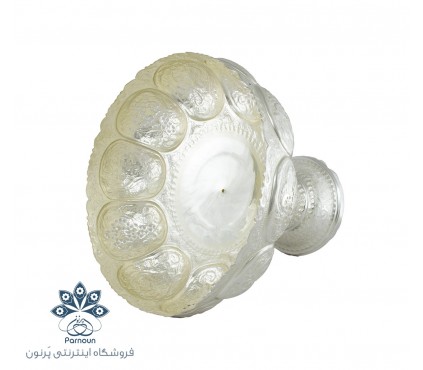 میوه خوری نقره نما با نقش قلمزنی گل و مرغ