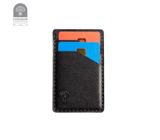 کیف کارت چرم طبیعی کروک مشکی
