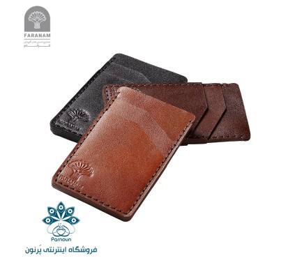 کیف کارت چرم طبیعی کروک مشکی