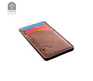  کیف کارت چرم طبیعی کروک قهوه ای