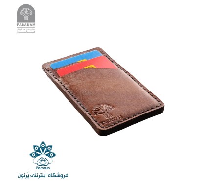  کیف کارت چرم طبیعی کروک قهوه ای