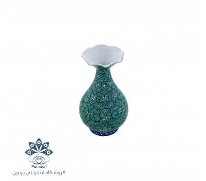 گلدان مینا‌کاری 13 سانتی‌متری سبز