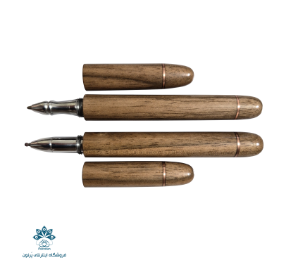 ست خودکار و روان نویس چوبی  دست ساز مدل Wood Face