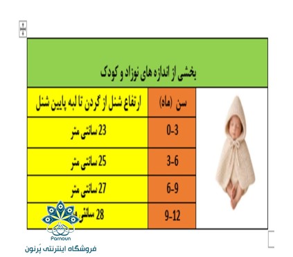 شنل نوزادی قلاب بافی