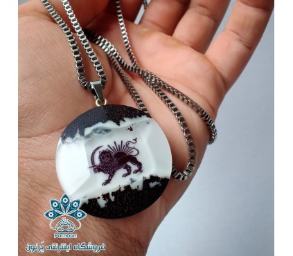 گردنبند شیر و خورشید شبتاب با زنجیر ونیزی