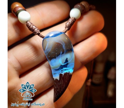 گردنبند دندان گرگ شبتاب با مهره شبتاب 