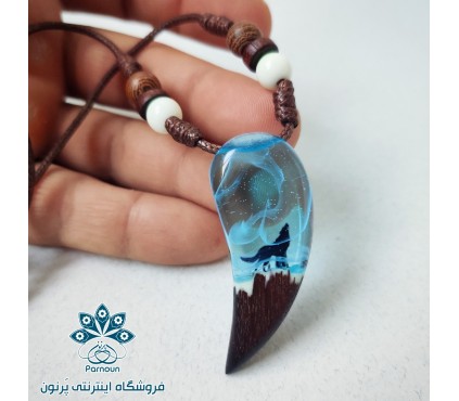 گردنبند دندان گرگ شبتاب با مهره شبتاب 