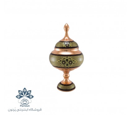 شکلات خوری پایه دار مس و خاتم اعلا
