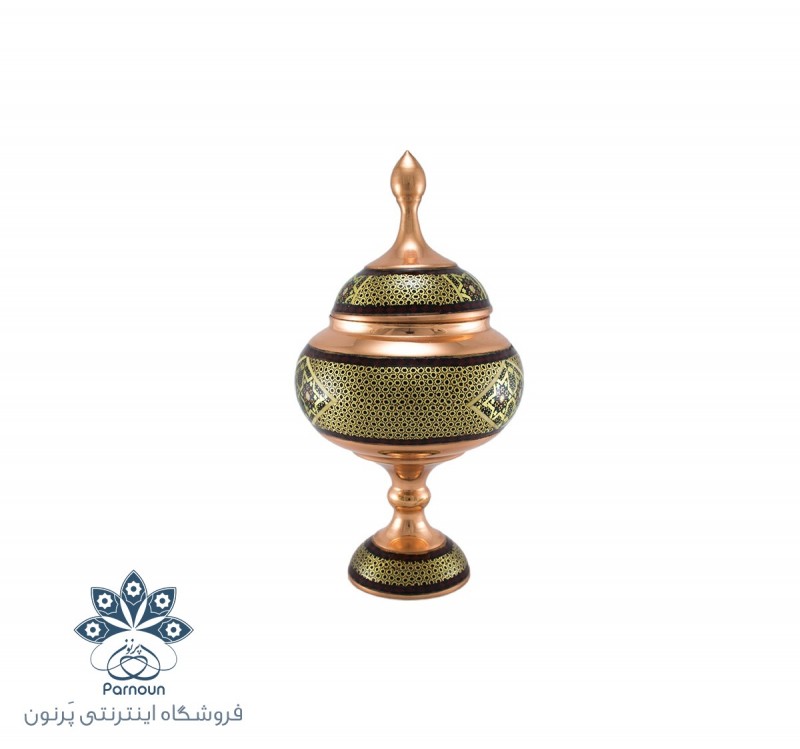 شکلات خوری پایه دار مس و خاتم اعلا