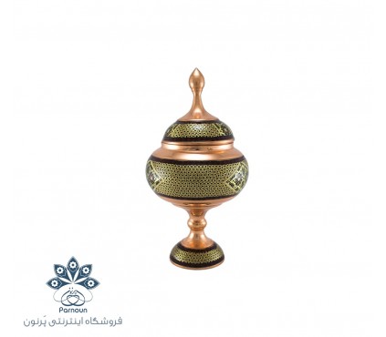 شکلات خوری پایه دار مس و خاتم اعلا