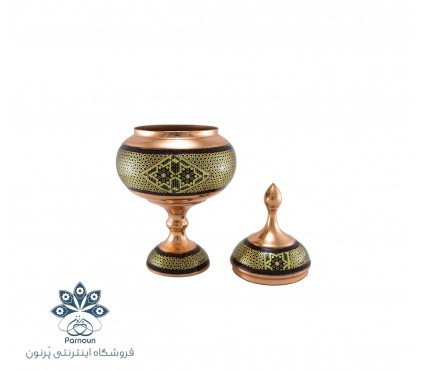 شکلات خوری پایه دار مس و خاتم اعلا