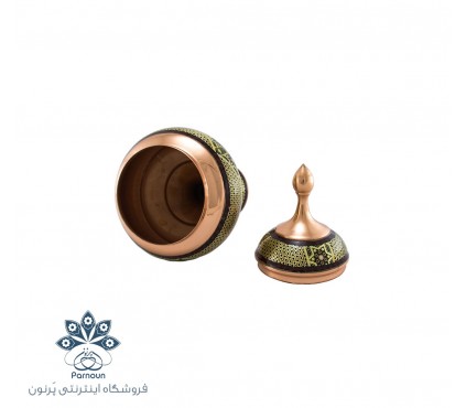 شکلات خوری پایه دار مس و خاتم اعلا