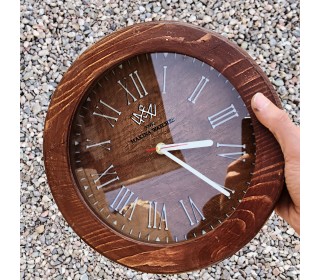 ساعت چوبی گرد مدل ماکینا