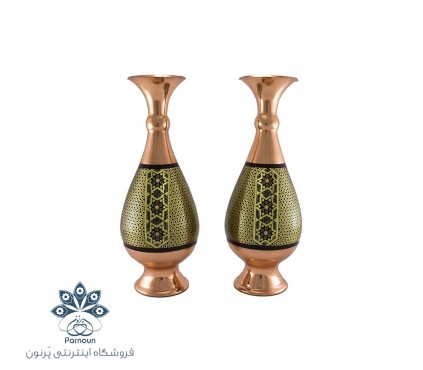 گلدان 26 سانتیمتری مس و خاتم اعلا