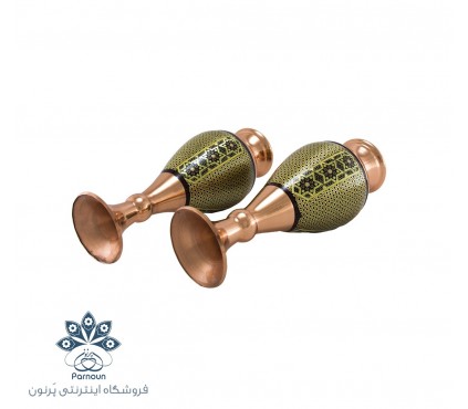 گلدان 26 سانتیمتری مس و خاتم اعلا