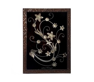 قاب گل نقره  ابعاد 25 در 35 سانتیمتر
