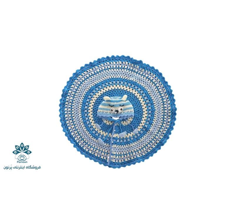 شنل نوزادی مدل گربه آبی
