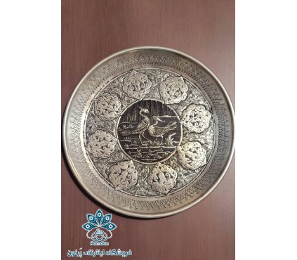 بشقاب قلم زنی طرح سیمرغ