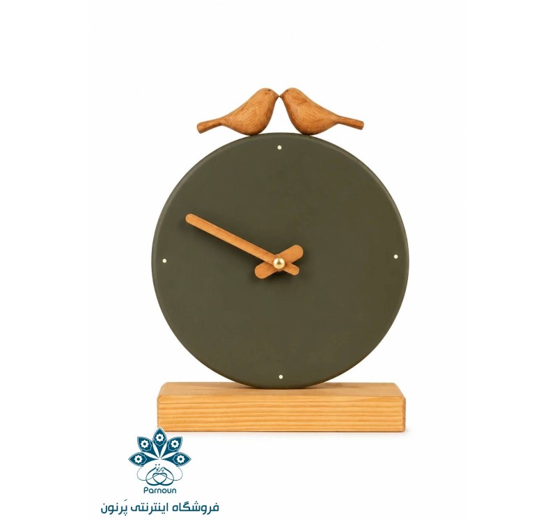 ساعت رومیزی چوبی پرنده
