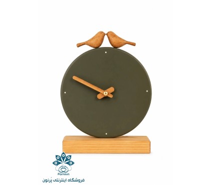 ساعت رومیزی چوبی پرنده