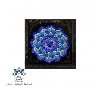 بشقاب مینا کاری 25 سانتیمتری با قاب