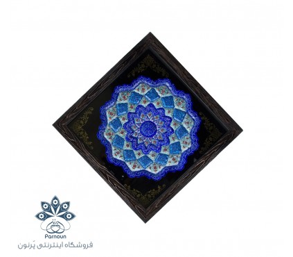 بشقاب مینا کاری 25 سانتیمتری با قاب