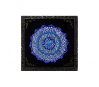 بشقاب میناکاری 30 سانتیمتری برجسته با قاب