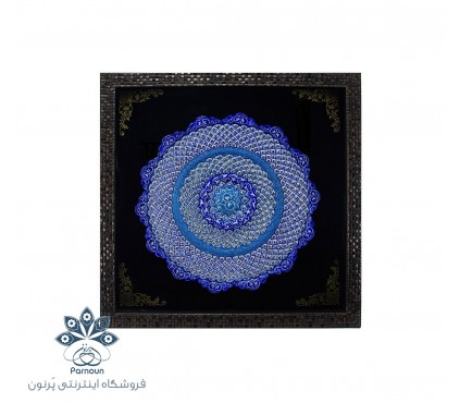 بشقاب میناکاری 30 سانتیمتری برجسته با قاب