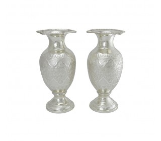 گلدان 23 سانتیمتری قلمزنی نقره نما