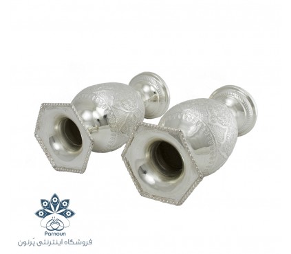 گلدان 23 سانتیمتری قلمزنی نقره نما