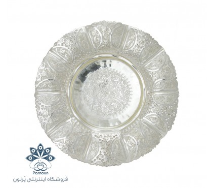 شیرینی خوری قلمزنی پایه دار نقره نما