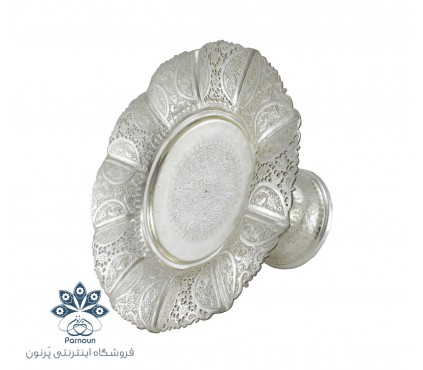 شیرینی خوری قلمزنی پایه دار نقره نما