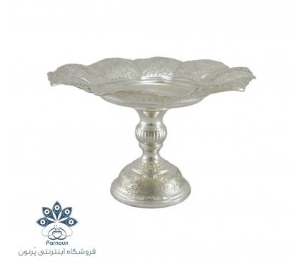 شیرینی خوری قلمزنی پایه دار طرح نقره