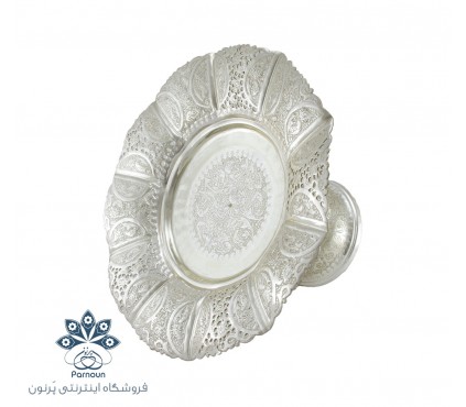 شیرینی خوری قلمزنی پایه دار طرح نقره