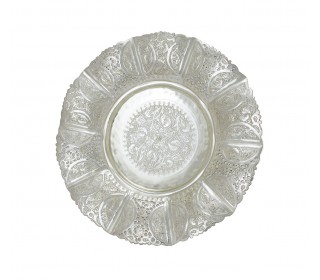 شیرینی خوری طرح نقره با طرح قلمزنی گل و مرغ