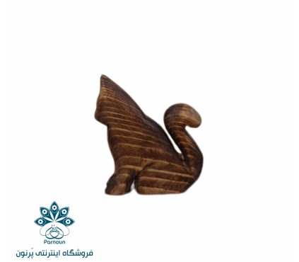 مجسمه چوبی گربه مینیمال دست‌ساز