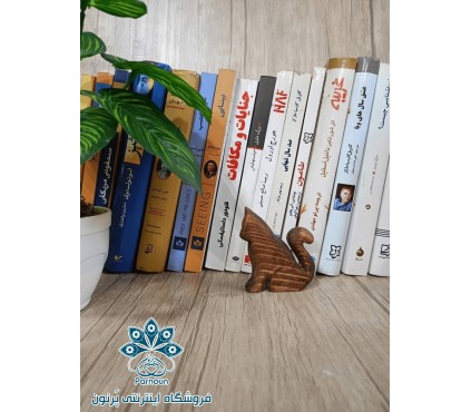 مجسمه چوبی گربه مینیمال دست‌ساز